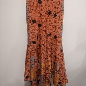 Indie Ella Abstract Flutter Leg Elastic Waist Pants - Large